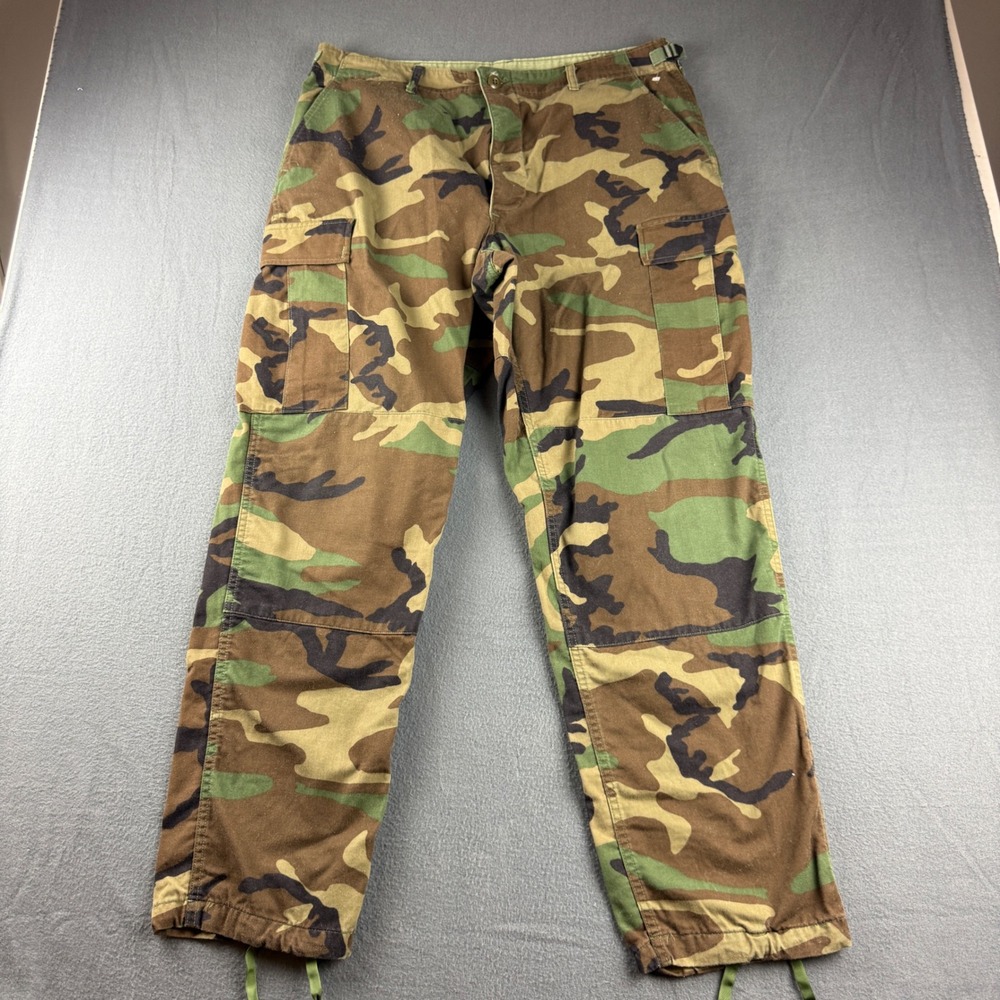 Propper International Trousers Mens L Green Woodland Camo Combat Cargo Pants BDU